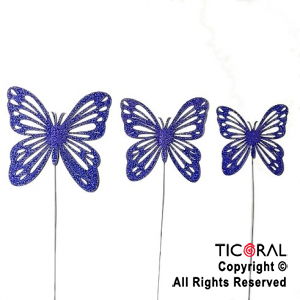 CAKE TOPPER MARIPOSA GIBRE AZUL CON PINCHE X 10 UNIDADES